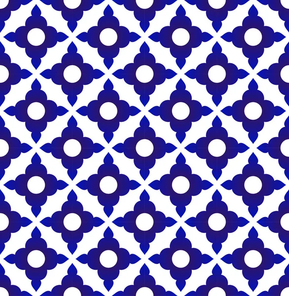 Pola biru dan putih - Stok Vektor