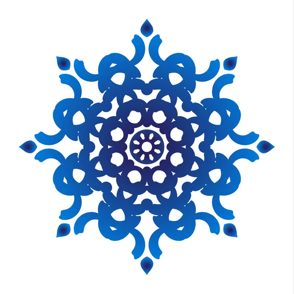 Ornamental floral azul — Vector de stock