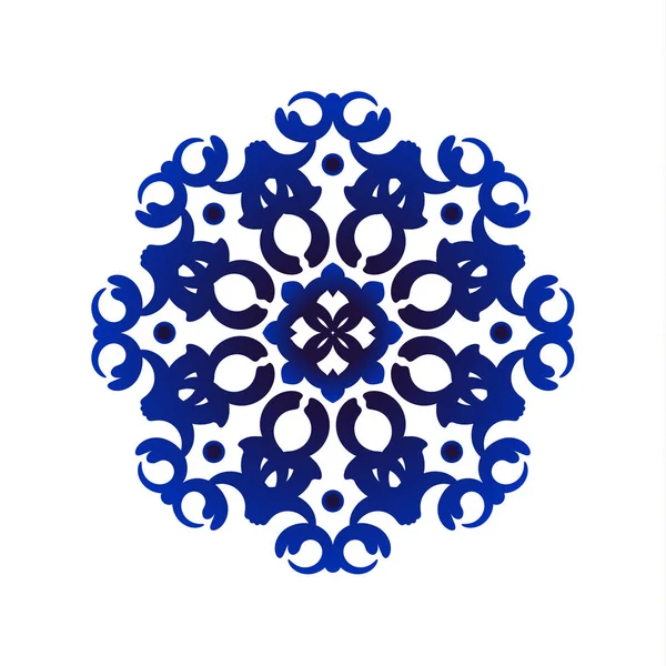 Blauwe mandala patroon — Stockvector