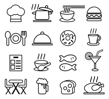 Yiyecek ve içecek ikonları