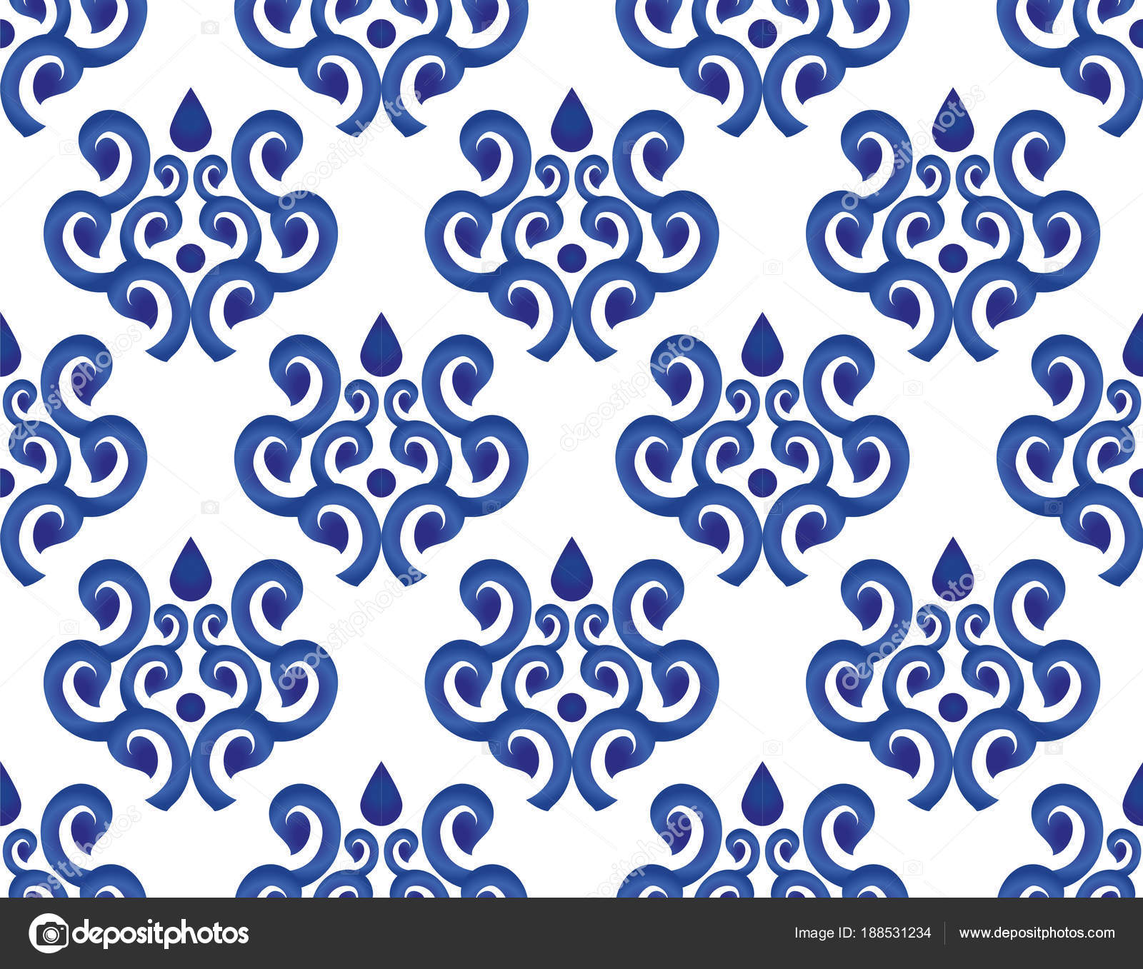 Porcelain pattern seamless vector — Stock Vector © flowersmile #188531234