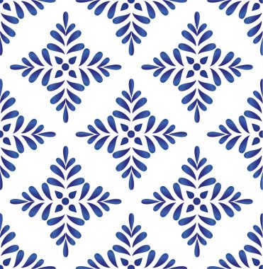 mavi ve beyaz Dikişsiz desen vektör