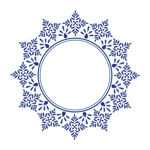 Blauwe decoratieve ronde — Stockvector