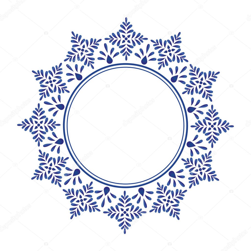 blue ornamental round