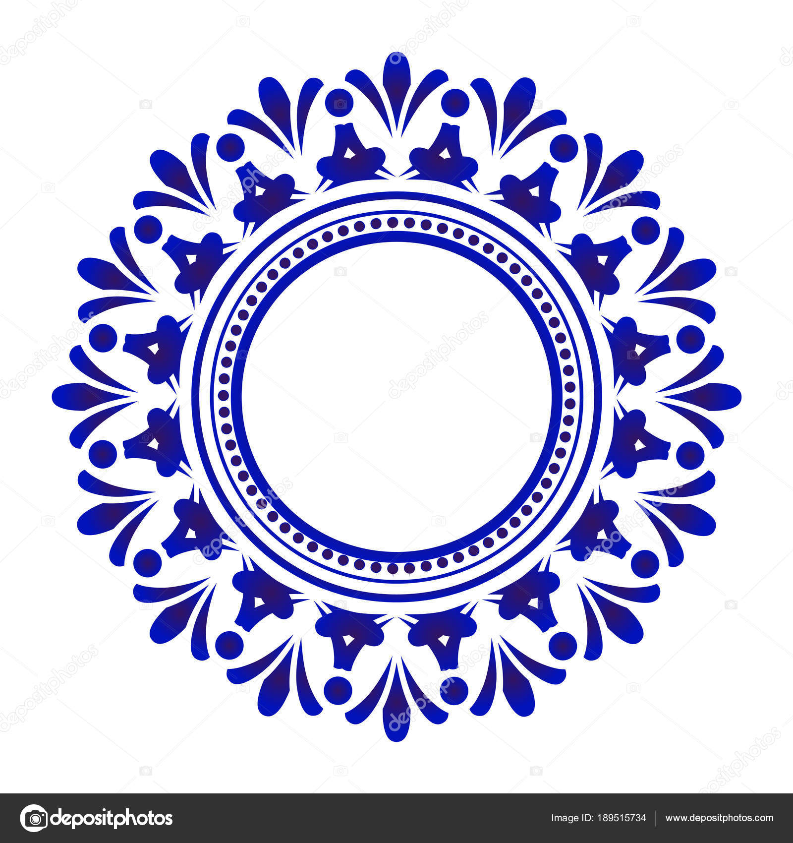 Download Blue floral vector round frame — Stock Vector © flowersmile #189515734