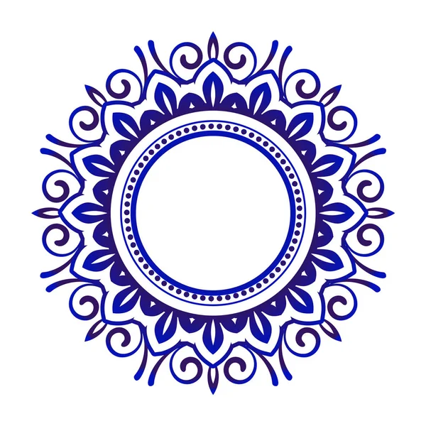 Blauwe en witte Decoratief frame — Stockvector