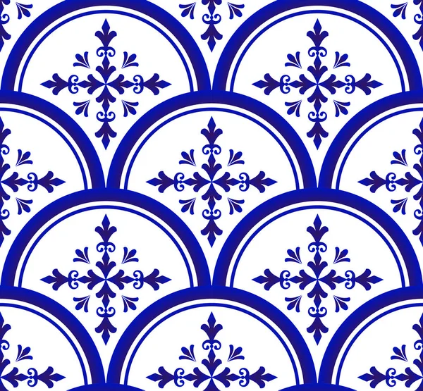 Motif mignon bleu et blanc — Image vectorielle