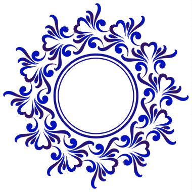 Mavi dekoratif yuvarlak