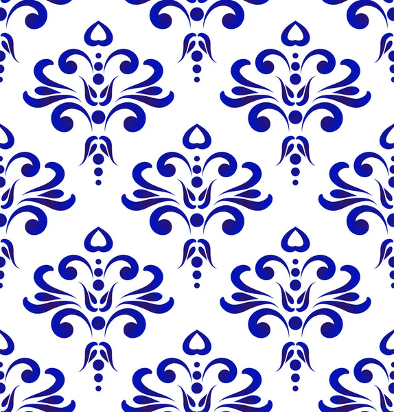 Patrón decorativo azul y blanco — Vector de stock