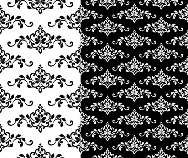 Zwart-wit bloemenpatroon — Stockvector