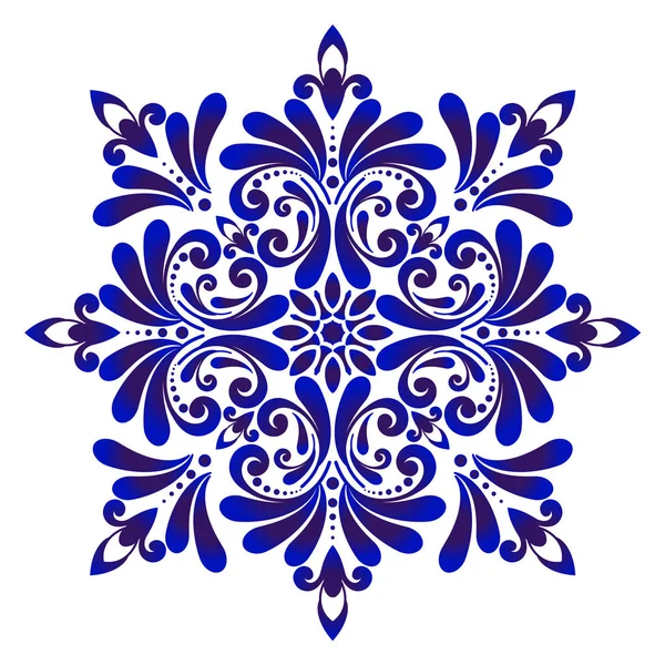 Decoratieve bloem blauw patroon — Stockvector