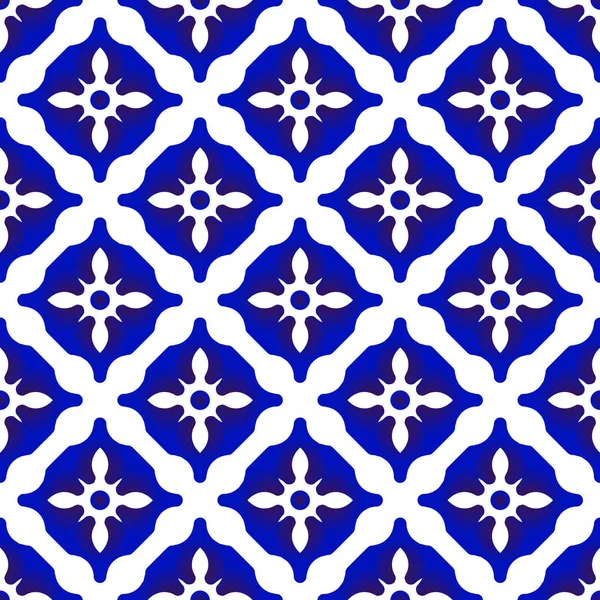 Keramické vzor modrá a bílá — Stockový vektor