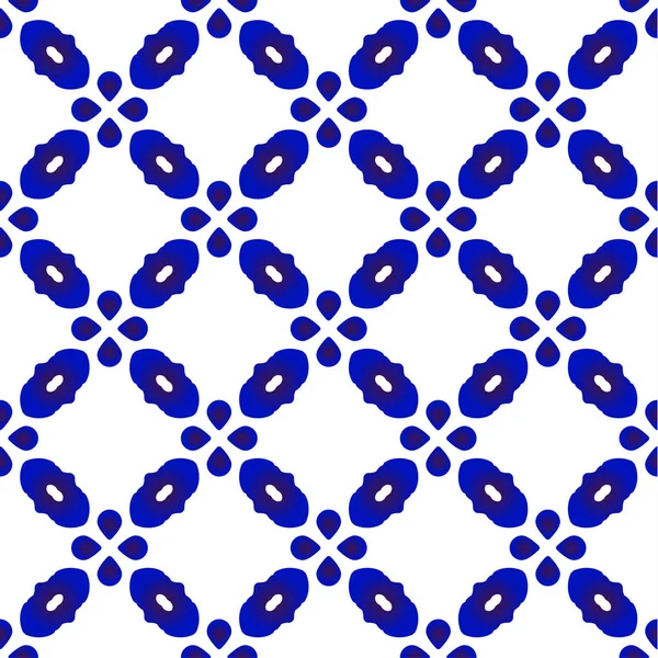 Motif mignon bleu et blanc sans couture — Image vectorielle