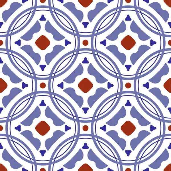 Padrão Telha Cerâmica Design Azulejos Vintage Com Retalhos Coloridos Estilo — Vetor de Stock