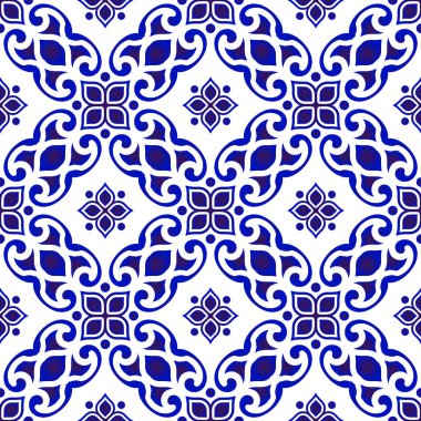 mavi ve beyaz batik desen