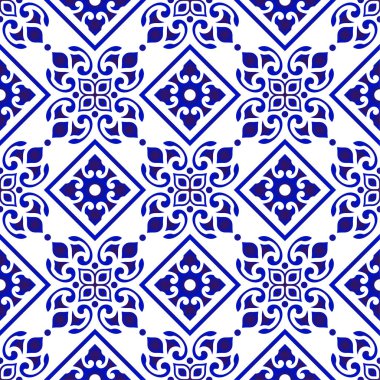 çiçek desenli mavi