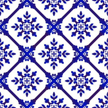 Dekoratif mavi desen