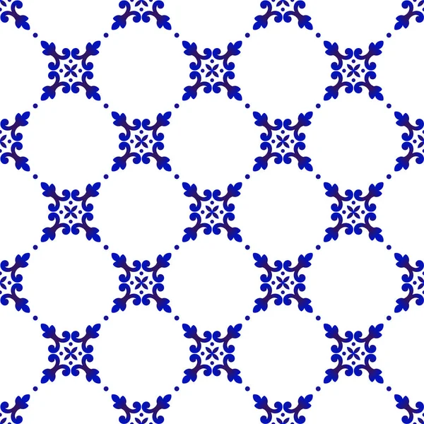 귀여운 패턴 블루와 화이트 — 스톡 벡터