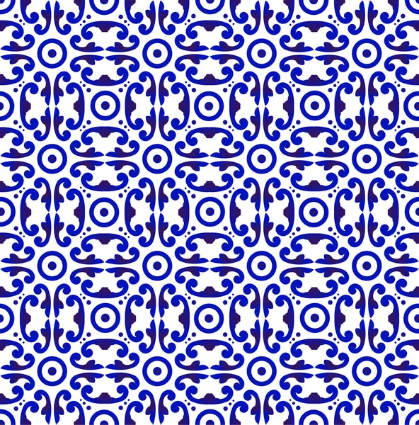 Блакитна Біла Японія Китайський Безшовний Візерунок Дизайну Порцеляни Чайнарів Керамічної — стоковий вектор