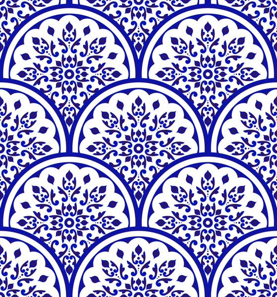 Seamless pattern blue and white — Stock Vector
