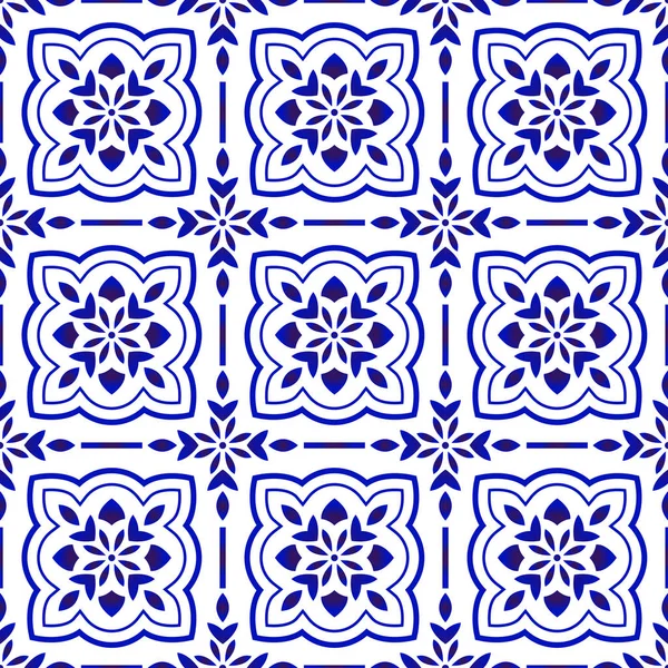 Padrão de azulejo floral — Vetor de Stock