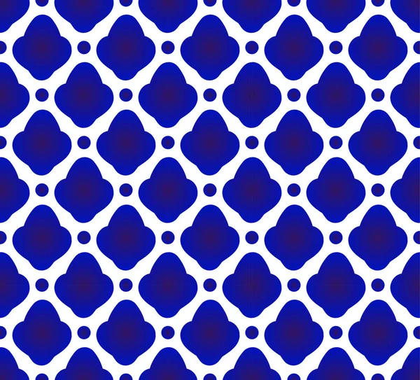 Niedliche Keramik Muster blau und weiß — Stockvektor