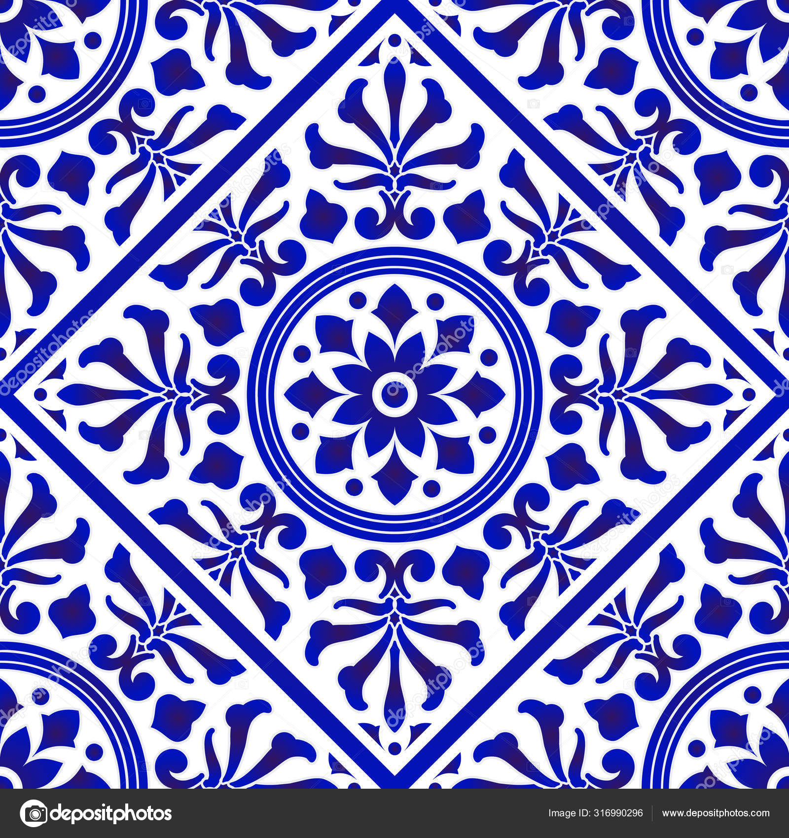 Porcelain decorative pattern — Stock Vector © flowersmile #316990296