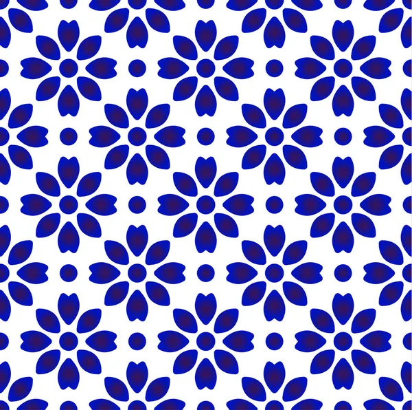 Flor padrão azul — Vetor de Stock