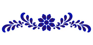 mavi ve beyaz çiçek çizgisi elementi