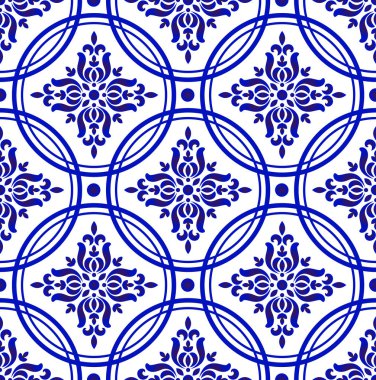 Çin desen mavi ve beyaz