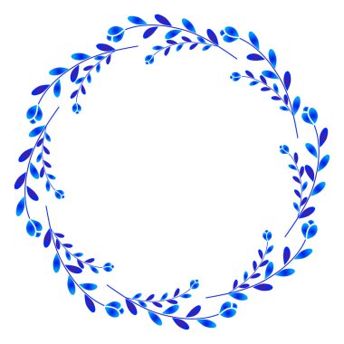 Mavi ve beyaz çelenk.