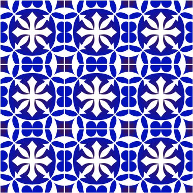 mavi ve beyaz modern desen