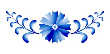 mavi ve beyaz çiçek desenli