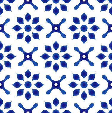 mavi ve beyaz çiçek deseni