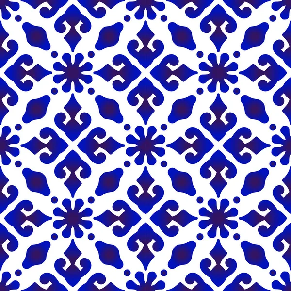 Motif bleu batik — Image vectorielle