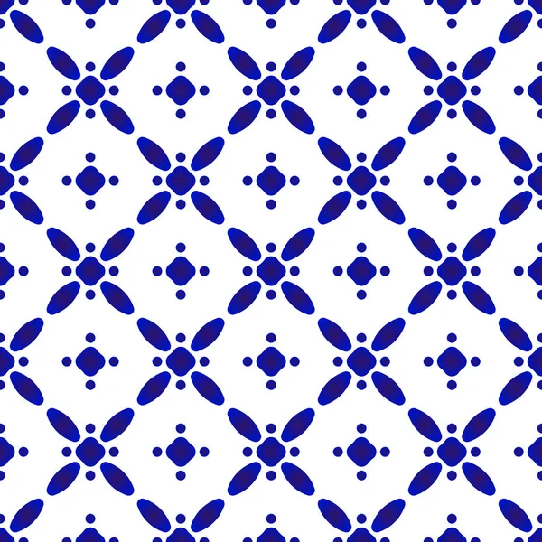 Blue and white Chinese seamless pattern — Stock Vector