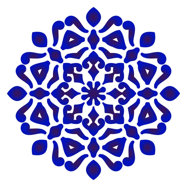 Decoratieve bloem blauw en wit — Stockvector