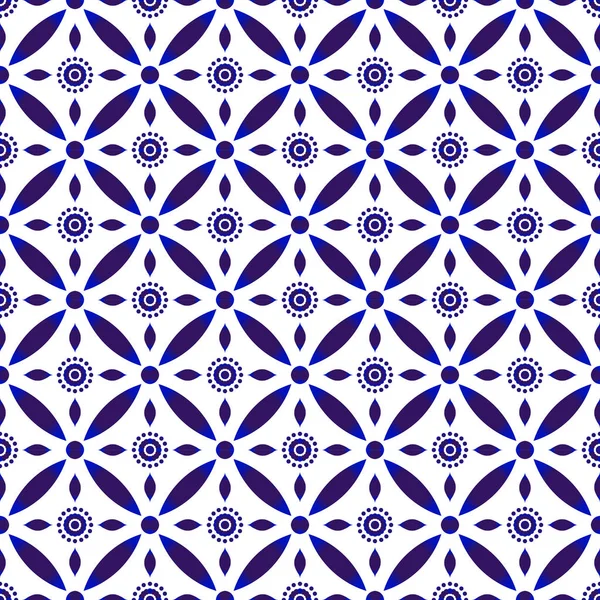 Motif céramique bleu et blanc — Image vectorielle