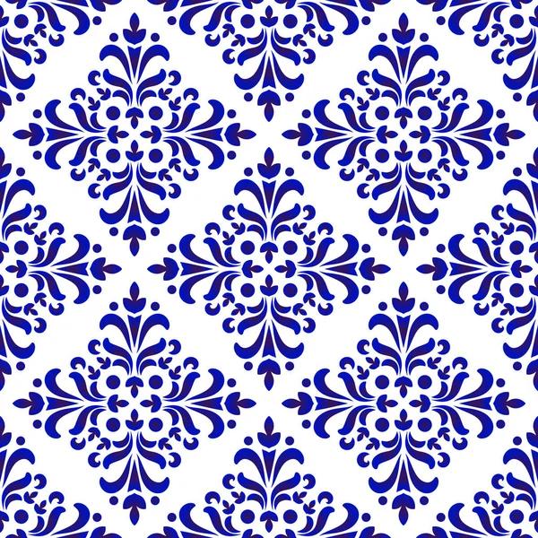 Motif floral décoratif bleu — Image vectorielle