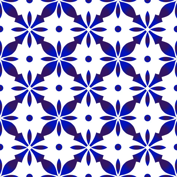 Patrón azul floral abstracto — Vector de stock
