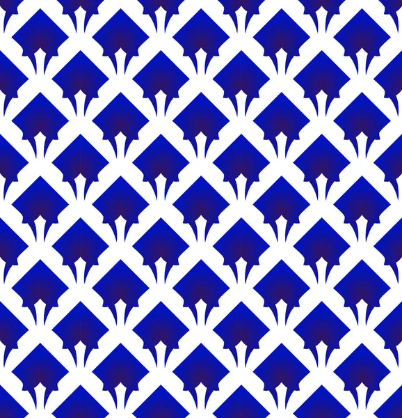 Blauw en wit modern naadloos patroon — Stockvector