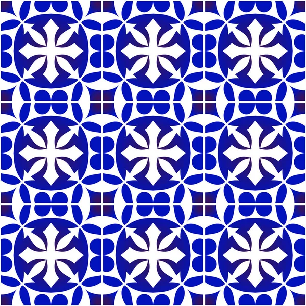 Синий и белый современный узор — стоковый вектор
