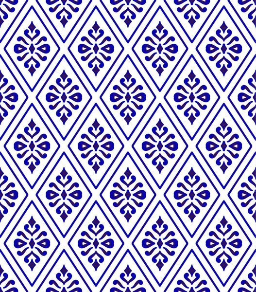 Biru dan putih Thailand pola - Stok Vektor