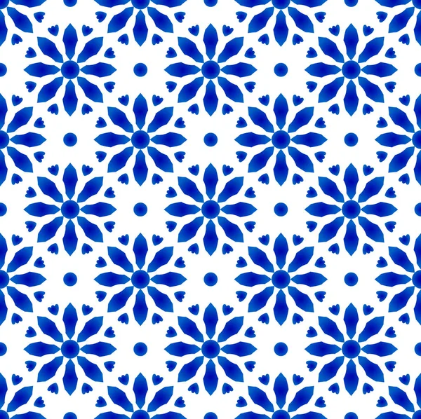 Цветочный синий узор — стоковый вектор