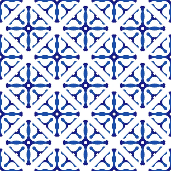 Синий и белый рисунок индиго — стоковый вектор