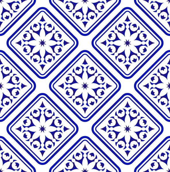 파란색과 흰색 패턴 — 스톡 벡터