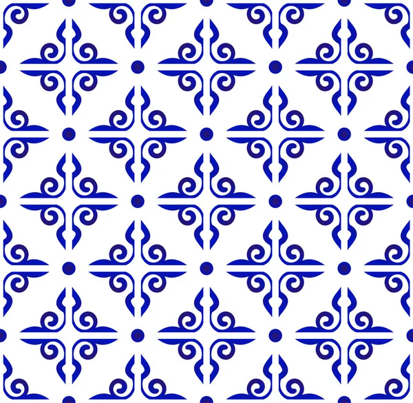 Pola biru keramik - Stok Vektor