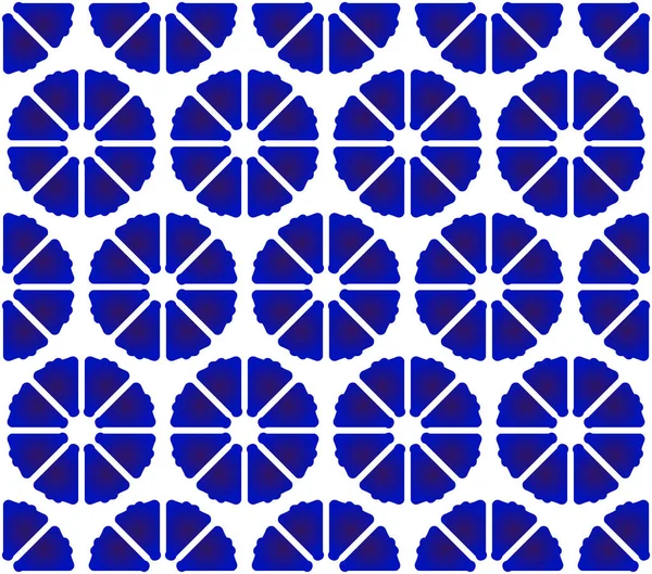 Patrón de flores azul y blanco — Vector de stock