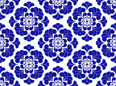 Mavi çiçek deseni