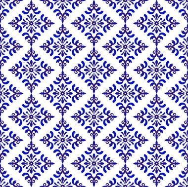 dekoratif mavi ve beyaz desen